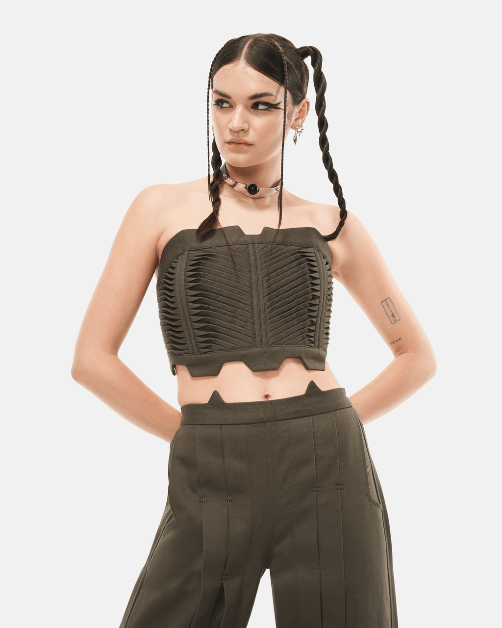 Buy Fetus Green Corset | Minimalist Women Streetwear